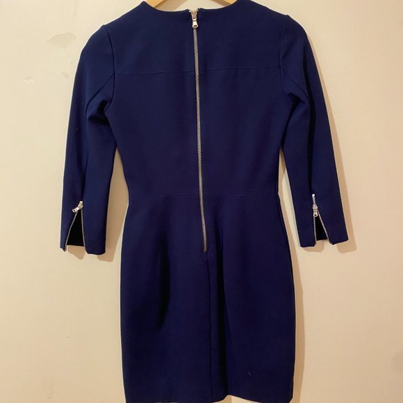J.Crew Navy Blue knee-length 3/4 sleeve zip-up dress - stretchy - Picture 7 of 7